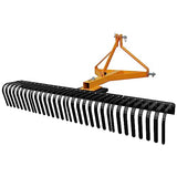 Garvee 5 FT Heavy Duty Landscape Rake, 3 Point, Tow-Behind