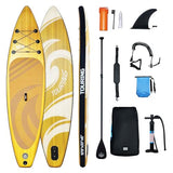 Garvee Inflatable Stand Up Paddle Board - 10 Ft 6 In, Ultra-Light Design, Wide Stable Deck, Non-Slip Comfort Deck, Premium Sup Accessories. - Yellow