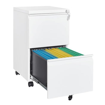 Garvee File Cabinet 2-Drawer Lateral with Lock Rolling Metal Filing Cabinet for Office Letter Legal Files Under Desk Storage Black