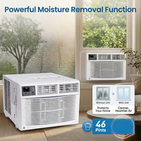 Garvee 10,000 BTU Window Air Conditioner with Remote Control, CEER 11.4, Quiet Operation, 3 Fan Speeds, R32 Refrigerant, Auto Restart, Bedroom & Living Room