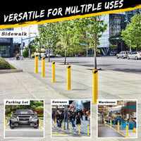 Garvee 42 Inch Steel Safety Bollard Post with Reflective Tape, High Visibility, Durable Q235 Steel, Weather-Resistant, Easy Installation, Ideal for Parking Lots, Warehouses, Driveways