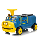 Garvee 12V Kids Ride On Train Trackless 2-Seater Dual Motor Rubber Wheels Light Music Blue Outdoor Fun - Blue