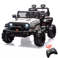 Garvee Ride - P Series: 2 Seaters Kids Ride On Truck With Remote Control,20“ Large Seat Ride On Car for Toddlers, 24V 9AH Electric Vehicle Car With Led Light,Large Storage Space, Bottle Holder,Music, Horn for 3-8 Years,White
