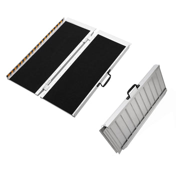 Garvee 4FT Portable Aluminum Wheelchair Ramp – Non-Skid Anti-Slip Threshold Ramp for Home, Cars, Curbs, Stairs & Scooters Handicap Accessible