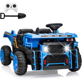 Garvee Ride - P Series: 24V Ride On Dump Truck,2 Seater Ride On Construction Vehicle with Remote Control, Electric Dump Bed and Extra Shovel,2WD/4WD Ride On Car Toy for Kids with Music Player,Up to 4.35Mph,Blue - Blue