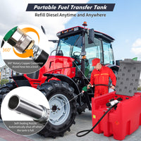Garvee Portable Diesel Tank, 106 Gallon Fuel Tank with 12V Electric Fuel Transfer Pump, 10 GPM Diesel Transfer Tank with Auto Fueling Nozzle & 360 Swivel Connector with 13.1ft Hose - Red