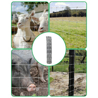 Garvee Cattle Farm Fence 4x164ft Galvanized 12-Gauge Wire Durable Woven Hinge Knot Multi-Animal Livestock Fence Farm & Field Use