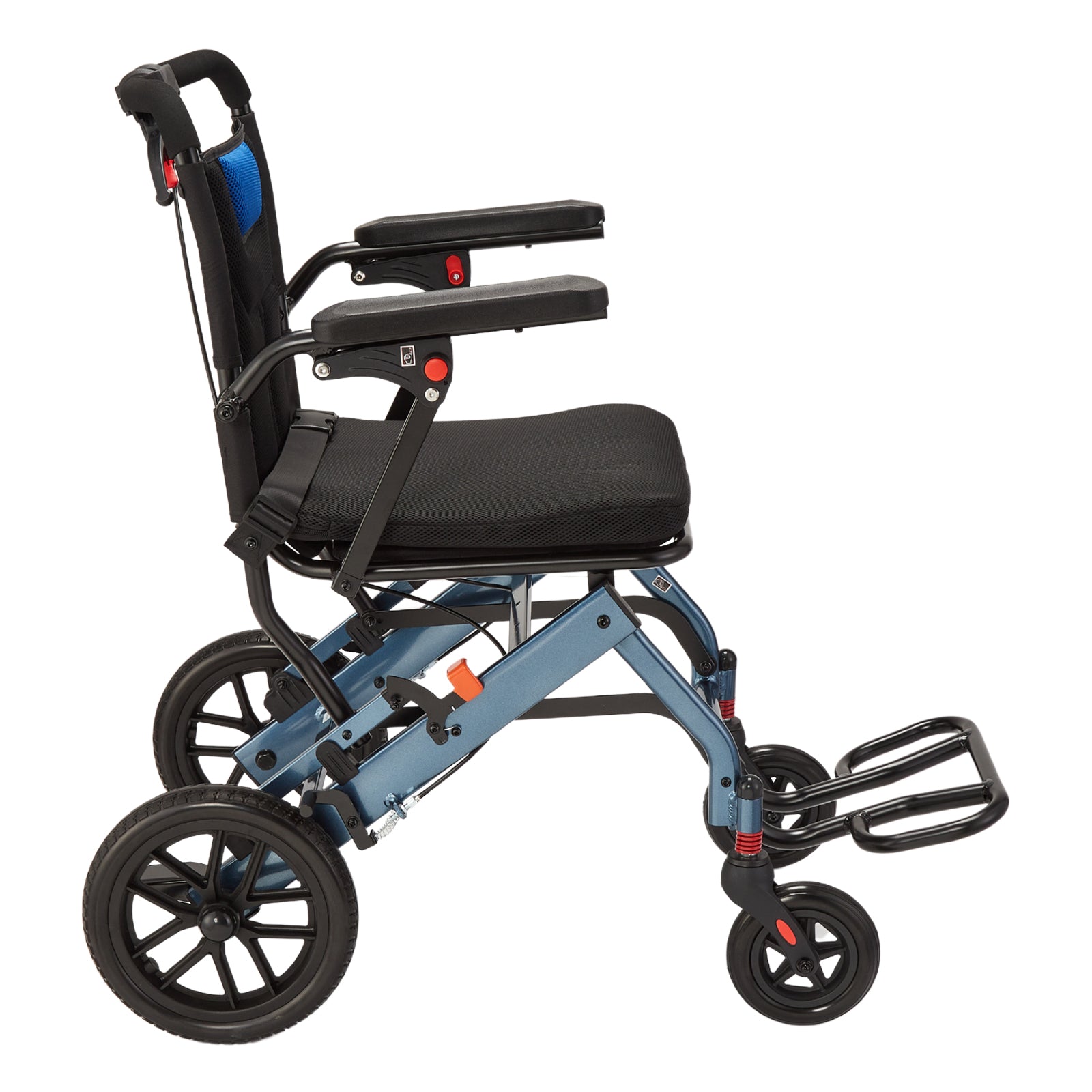 Garvee Ultra-Light Portable Folding Wheelchair, Travel-Friendly with Handbrake, 220 lbs Capacity, Ideal for Elderly & Children, 35.4"x21.3" Unfolded Dimensions