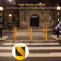 Garvee 2 Pack 36" Yellow Safety Bollards for Driveway & Parking