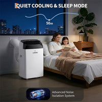 Garvee 14,000 BTU Portable Air Conditioner with Dehumidifier & Fan, Portable AC Units Cools up to 750 Sq. Ft., Remote Control, Auto Swing, Sleep Mode, White Top