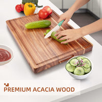 Garvee Extra Large Acacia Wood Cutting Board, 20x15", Reversible with Juice Groove, Butcher Block for Meat and Veggies - Boards / 20 x 15 x 1.5 Inch