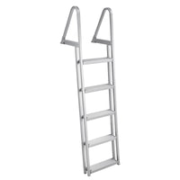 Garvee 5 Step Angled Removable Dock Ladder, Heavy Duty Aluminum Boat Dock Ladder with Wide Non-Slip Steps, Adjustable Height, 350 lb Capacity for Lake & Marine Dock
