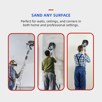 Garvee Drywall Sander, Electric Sander Tool with Variable Speed 800-1800RPM, 6.6ft Dust Hose, LED Light, Extendable & Foldable Handle, 6 Pcs Sanding Discs, Carrying Bag