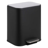 Garvee Kitchen Trash Can, 20L/5.3 Gallon Stainless Steel Garbage Can with Soft Close Lid Foot Pedal & Removable Inner Bucket, Rectangular Step On Waste Bin for Office Bedroom, Black - Black
