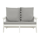 Garvee Outdoor Loveseat Sofa Chair With Cushion HIPS Frames Stainless Steel Hardware For Porch Balcony Backyard White One Size