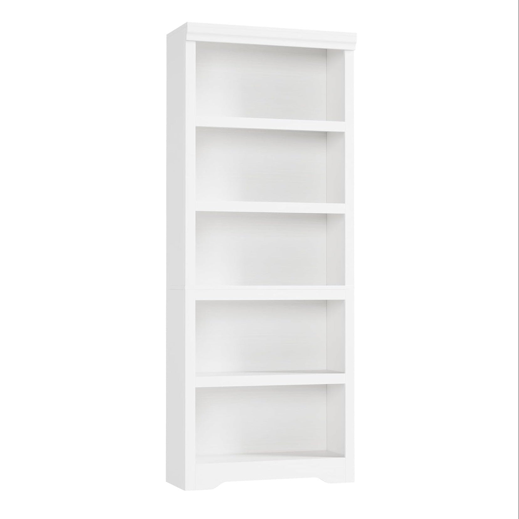 Garvee 5 Tier Bookshelf, 69" Tall Farmhouse Bookcase with Adjustable Shelves, 23.6" W Floor Standing Open Display Storage Rack with Anti-Slip Design for Home Office, Balcony, Library, Study / Living Room, White