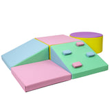 Garvee Foam Climbing Blocks for Toddlers and Preschoolers - Soft Climbing Indoor Set - Active Play Set for Climbing, Crawling, and Sliding, 5PCS - 5PCS Macaron Pastels