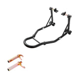 Garvee Motorcycle Stand, 850 lbs Capacity Adjustable Universal Rear Lift with Fork Heads for Sport & Dirt Bikes, Black - Black