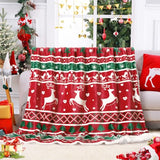 Garvee Christmas Throw Blanket for Couch Sherpa Flannel Blanket Throw for Xmas Decoration Blanket with Classical Xmas Elements Christmas Blanket for Sofa,50x60,Red and Green - Red