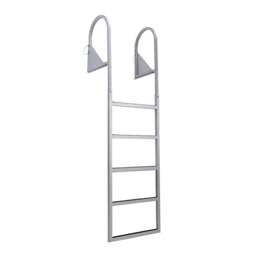 Garvee Aluminum Dock Ladder 5 Steps, Removable Boat Ladder 350lbs Load Capacity, Pontoon Ladder Pool Stairs with Nonslip Design for Marine Boarding Lake Pool Dock