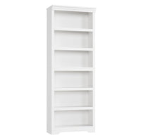 Garvee 6 Tier Bookshelf, 75" Tall Farmhouse Bookcase with Adjustable Shelves, 23.6" W Floor Standing Open Display Storage Rack with Anti-Slip Design for Home Office, Balcony, Library, Study / Living Room, White