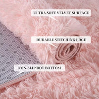Garvee Fluffy & Sheepskin Light Pink 6x9 Area Rugs for Living Room, Fluffy Velvet Soft and Comfy Shag Accent Rug Carpet for Bedroom Living Room Fuzzy Shaggy Area Rug, Home Decor Rug Nursery Rug Carpets