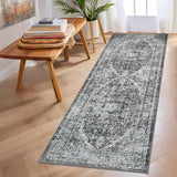 Garvee Hallway Runner Rug 2x6 - Washable Retro Gray Kitchen Rugs Non Slip Soft Touch Carpet Runner Rug Stylish Rug Runner for Home Kitchen Bedroom Retro Gray - Gray