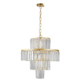 Garvee Modern Crystal Chandeliers 4-Tier Round Hanging Ceiling Light Pendant Light Fixture for Dining Room Living Room Diameter 19.7" as Shown