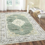 Garvee Large Rug 8x10 Machine Washable Area Rug Vintage Distressed Rug Non Slip Soft Rug Boho Living Room Rug Accent Throw Rugs for Dining Room, Green - Green