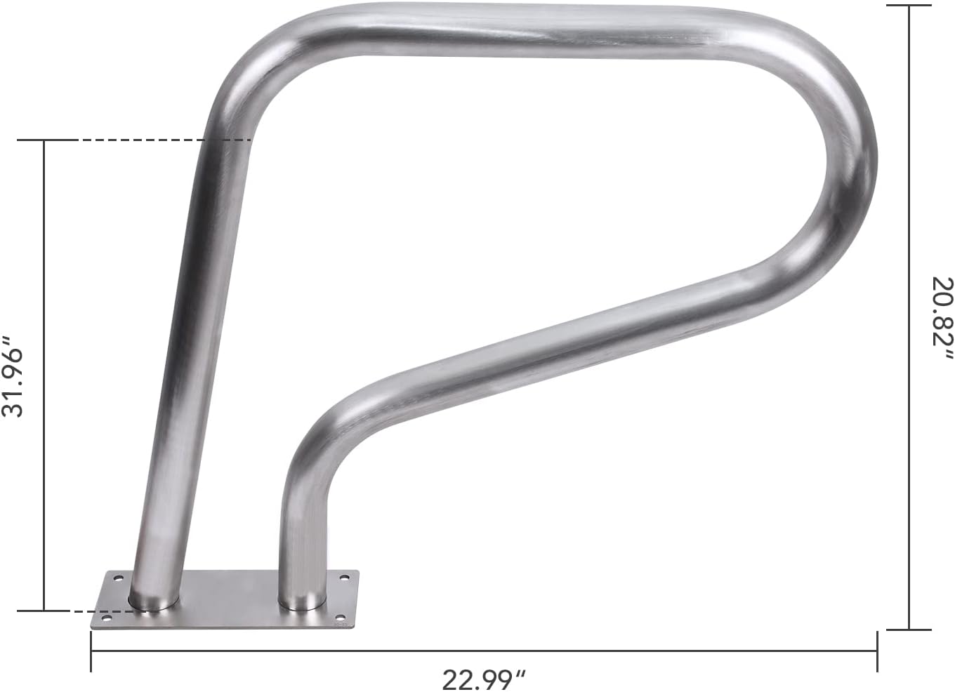 Garvee 32"x23" Stainless Steel Pool Handrail - Rustproof 304 Steel, 250 lbs Load Capacity with Blue Grip Cover for Inground Swimming Pools