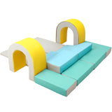 Garvee Foam Climbing Blocks Set - 10PCS Indoor Active Playset, Soft Climbing Indoor Set for Infants, Preschools, Toddlers - Yellow