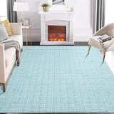 Garvee 9x12 Washable Rug Modern Checkered Area Rug Indoor Plaid Print Floor Cover Soft Faux Wool Throw Carpet Aesthetic Rug Foldable Thin Rug Non-Slip Accent Rug for Living Room Bedroom - Mint Green