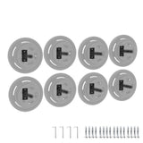 Garvee 8 PCS Wall Mounted Weight Plate Holder Heavy-Duty Alloy Steel Storage Rack for 1" and 2" Plates with Rubber Pad Black - 8 Pcs