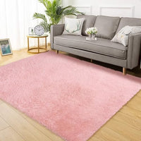 Garvee Fluffy & Sheepskin Light Pink 6x9 Area Rugs for Living Room, Fluffy Velvet Soft and Comfy Shag Accent Rug Carpet for Bedroom Living Room Fuzzy Shaggy Area Rug, Home Decor Rug Nursery Rug Carpets