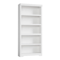 Garvee 5 Tier Bookshelf, 69" Tall Farmhouse Bookcase with Adjustable Shelves, 31.5" W Floor Standing Open Display Storage Rack with Anti-Slip Design for Home Office, Balcony, Library, Study / Living Room, White
