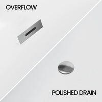 Garvee SZ3 59" Freestanding Bathtub in Streamline Design with Chrome Overflow and Drain, cUPC Certified, White