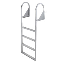 Garvee 5 Step Straight Flip-Up Dock Ladder, Heavy Duty Aluminum Boat Dock Ladder with Wide Non-Slip Steps, Adjustable Height, 350 lb Capacity for Lake & Marine Dock
