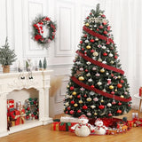 Garvee 7.5 FT Foldable Artificial Christmas Tree with Metal Base, Lifelike PVC, No Installation, for Home, Patio, Living Room - No Light