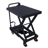 Garvee 500LBS Hydraulic Scissor Cart, 28.5" Lift, Manual Table - Black - Black