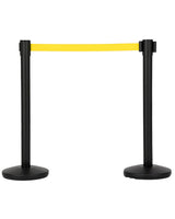 Garvee Crowd Control Stanchion Set 2 Pack with Retractable Belt, Heavy Duty Steel Posts for Events, Bank, Hotel, 6.6 Ft Yellow Belt - Yellow