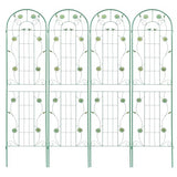 Garvee Garden Trellises for Climbing Plants, 4 Pack Metal Plant Trellises, 7.2Ft Iron Plants Support, 86.6" x 80", Green - Green