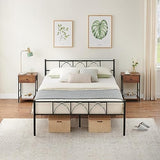Garvee Modern Stylish Iron Bed Frame with Headboard & Footboard, Firm Support, Metal Platform, No Box Spring Needed, Black, Full - Black