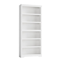 Garvee 6 Tier Bookshelf, 75" Tall Farmhouse Bookcase with Adjustable Shelves, 31.5" W Floor Standing Open Display Storage Rack with Anti-Slip Design for Home Office, Balcony, Library, Study / Living Room, White