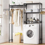 Garvee Over The Washer and Dryer Storage Shelf- Laundry Room Organization Space Saving Laundry Drying Clothes Racks Heavy Duty Adjustable Height Bathroom Shelf for Home Decor 61.02 * 13.78 * 74.8 - Black