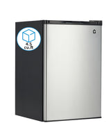 Garvee 4.5 Cu.Ft Mini Fridge with Freezer, Low Noise, Compact Refrigerator for Bedroom, Office, Dorm, 19.3" W x 18.1" D x 42.9" H, Black - Silver