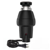 Garvee Garbage Disposal 1/2 HP Stainless Steel Food Waste Disposer with Air Switch for Kitchen Sink, Compact Black - 1/2 Hp Matte Black