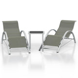 Garvee 3-Piece Outdoor Chaise Lounge Set, 2 Adjustable Patio Recliners + 1 Table, Aluminum Frame Poolside Chairs, Light Taupe - Light Taupe