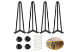 Garvee Hairpin Furniture Legs - Metal Heavy Duty Sturdy Modern Table Legs, Sharp Looking, Home DIY Projects for Nightstand, Coffee Table, Desk - Hairpin 3 rods 22 inches