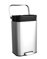 Garvee 13 Gal Kitchen Trash Can Stainless Steel Step Garbage Can with Soft-Close Lid for Living Room Office Silver - Silver