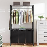 Garvee Hampers & Baskets, Large, 3-Laundry Sorter - Black